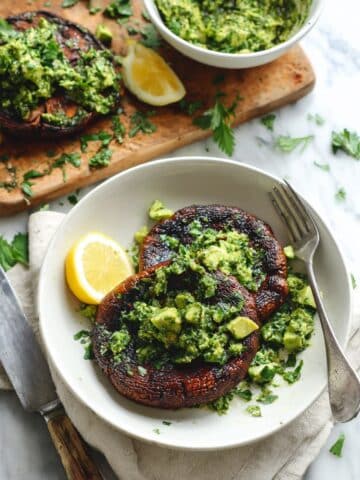 Portobello Steaks with Avocado Chimichurri Recipe