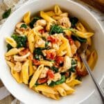 Tomato Spinach Chicken Pasta Recipe