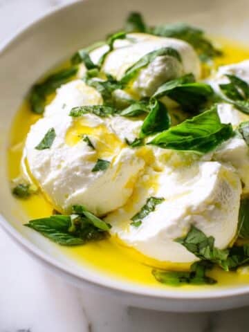 Lemon Basil Burrata with Garlic Toasts Recipe