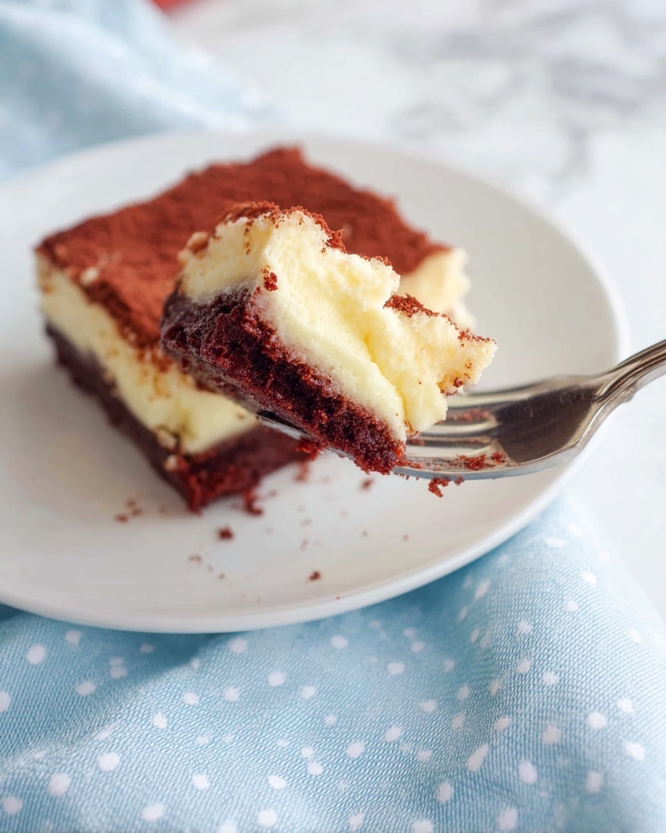 Red Velvet Ooey Gooey Butter Cake Squares Recipe - Recipe Image