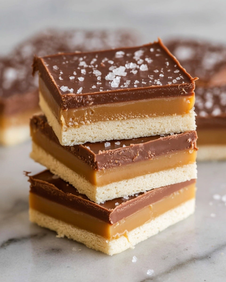 A rectangular wooden board holds nine square pieces of chocolate fudge arranged in a 3x3 grid. Each piece has a smooth, milk chocolate top layer with a glossy texture and small bumps, with some squares sprinkled with coarse white sea salt flakes. One piece is being lifted by a metal spatula, showing a slightly firm and dense texture below the chocolate layer. Next to the board, there is a round wooden bowl filled with more coarse white salt sitting on a white marbled surface. The photo was taken with an iphone --ar 4:5 --v 7