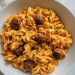 Meatball Pasta with Tomato Sauce and Mozzarella Recipe