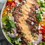 Grilled Flank Steak Salad with Creamy Sriracha Dressing Recipe