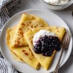 Swedish Pancakes with Yogurt, Jam, and Whipped Cream Recipe