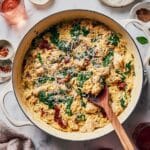 Sun-Dried Tomato and Spinach Chicken Orzo Skillet Recipe