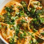 Baked Chinese Dumplings with Coconut Curry Sauce Recipe