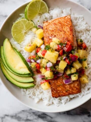 Pineapple Salsa Salmon with Brown Sugar Glaze Recipe