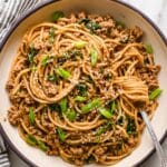 Fragrant Garlic Scallion Noodles with Ground Chicken (Gluten Free) Recipe