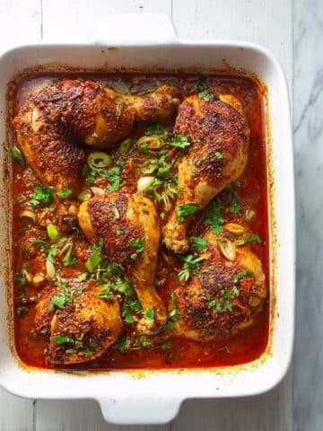 Crispy Coconut Braised Chicken with Tomatoes, Kale, and Potatoes Recipe