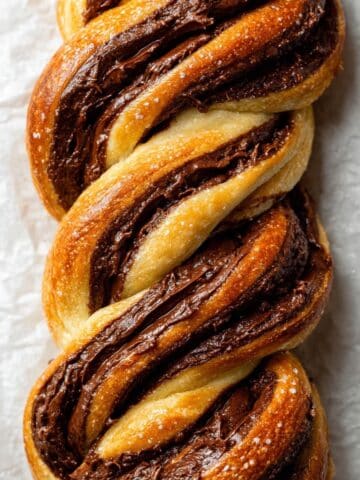 Nutella Braided Bread with Simple Syrup Recipe