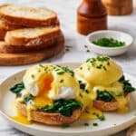 Eggs Florentine with Poached Eggs, Spinach, and Hollandaise Sauce Recipe