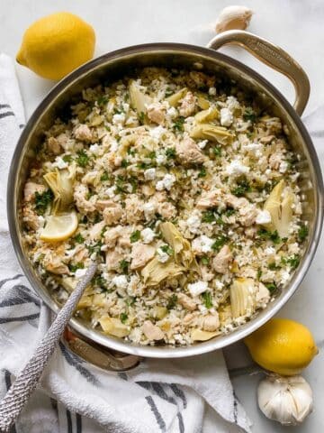 One Pot Lemon Artichoke Chicken and Rice Recipe