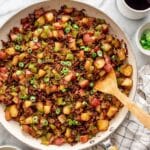 Crispy Corned Beef Hash with Potatoes, Peppers, and Onions Recipe