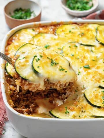 Ground Beef Zucchini and Rice Casserole Recipe