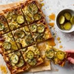 Pickle Lovers' Puff Pastry Pizza with Hot Honey Recipe
