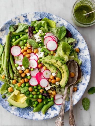 Bright Spring Salad with Asparagus, Peas, Feta, and Pistachios Recipe