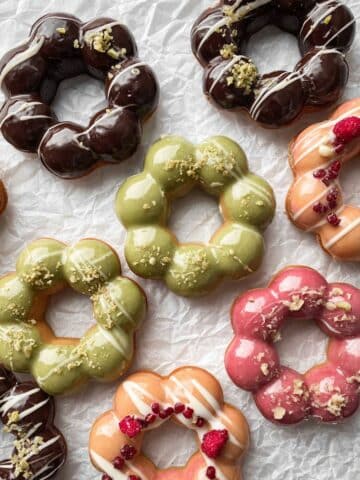 Easy Mochi Donuts with Strawberry, Matcha, and Chocolate Glazes Recipe