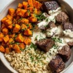 Butternut Squash & Garlic Herb Steak Bowls Recipe