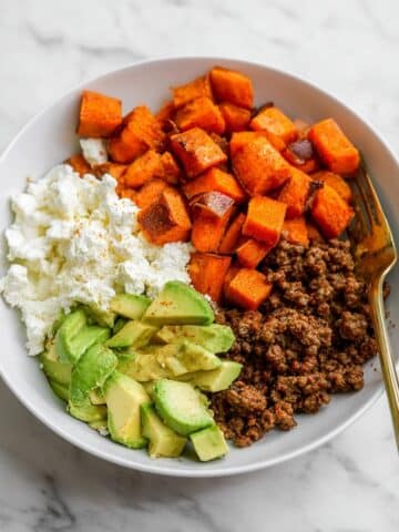 Viral Cottage Cheese Sweet Potato Beef Bowl Recipe