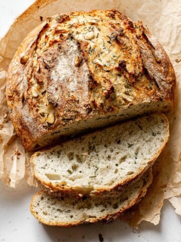 Garlic Herb No Knead Bread Recipe