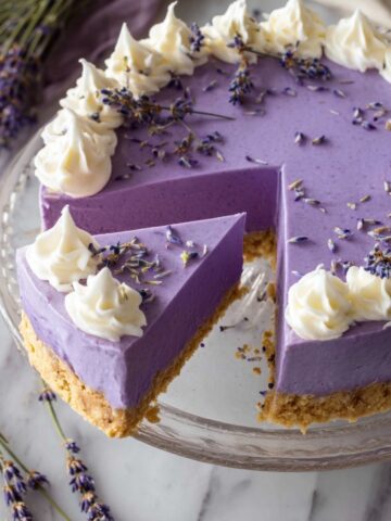 Creamy Lavender Cheesecake with Graham Crackers Recipe