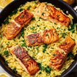 Lemon Orzo Salmon Delight in One Pan Recipe