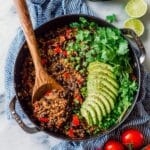 One-Pan Cheesy Rice and Black Beans Recipe