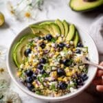 Avocado Blueberry Quinoa Salad with Cilantro Lime Dressing Recipe