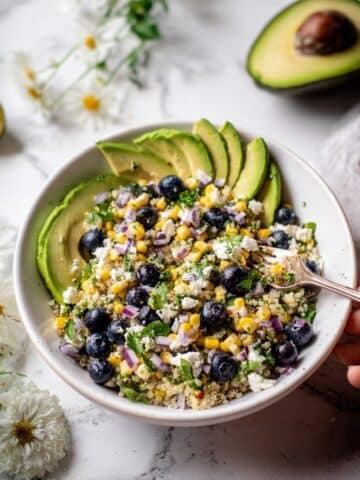 Avocado Blueberry Quinoa Salad with Cilantro Lime Dressing Recipe