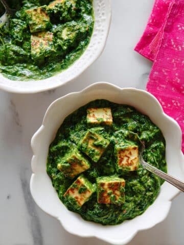 Roasted Paneer and Spinach Curry Recipe