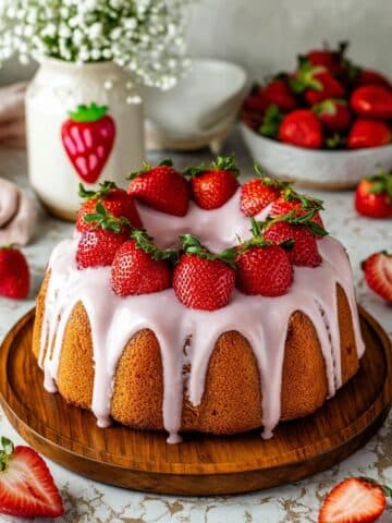 Strawberry Bundt Cake with Cream Cheese Frosting Recipe