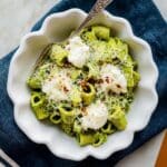 Broccoli Pesto Pasta with Green Olives Recipe