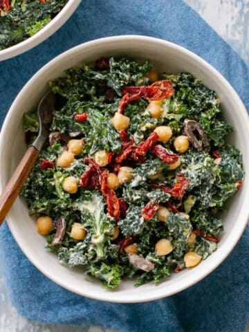 Greek Kale Salad with Creamy Tahini Dressing Recipe