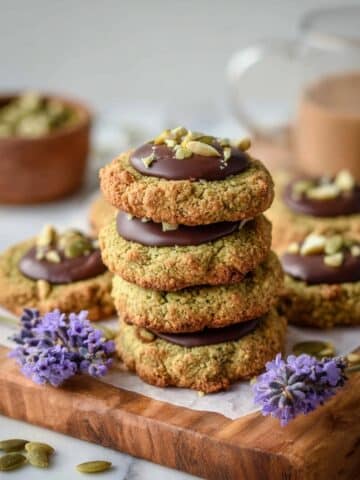 Pumpkin Seed Cookies with Chocolate Drizzle Recipe