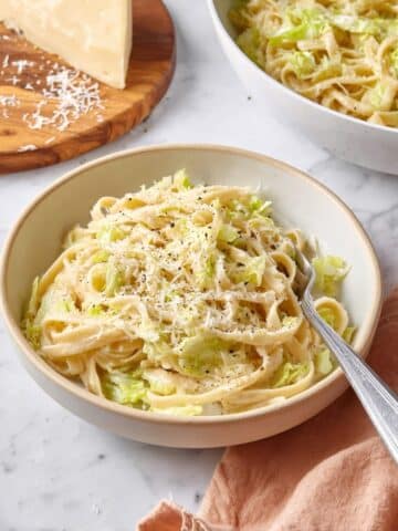 Cabbage Pasta with Garlic, Parmesan, and Red Wine Vinegar Recipe