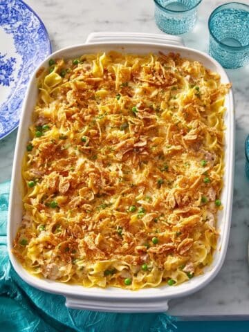 Creamy Tuna Noodle Casserole with Parmesan and Crispy Cracker Topping Recipe