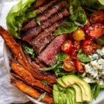 Sweet Potato Fry Steak Salad with Blue Cheese Butter Recipe