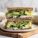 Green Sandwich with Mozzarella, Avocado, and Herb Yogurt Sauce Recipe
