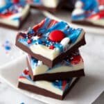 Red, White and Blue Chocolate Bark Candy Recipe