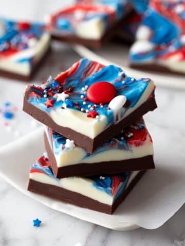 Red, White and Blue Chocolate Bark Candy Recipe