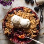 Cinnamon Maple Brown Butter Blackberry Peach Crisp Recipe