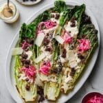 Grilled Romaine Caesar with Pickled Onions and Toasted Bread Crumbs Recipe