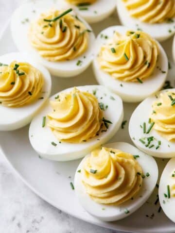 Spicy Deviled Eggs with Herbed Toppings Recipe