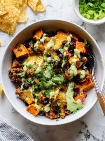 Sweet Potato Turkey Black Bean Bake Recipe