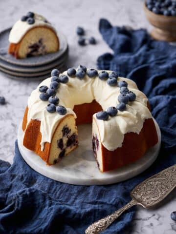 Lemon Blueberry Bundt Cake with Cream Cheese Frosting Recipe