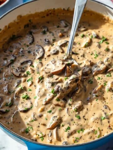 Creamy Mushroom Stroganoff with Black Beans and Greek Yogurt Recipe