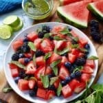 Berry Watermelon Salad with Honey Lime Dressing Recipe