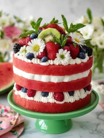 Layered Watermelon Berry Cake Recipe