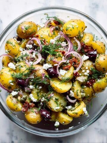 Greek Potato Salad with Kalamata Olives, Sun-Dried Tomatoes, and Feta Recipe