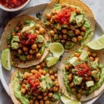 20-Minute Chickpea Tacos with Cilantro Pesto and Avocado Recipe